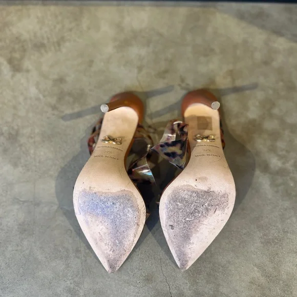 ❤️Monika Chiang Klara Brown Leather & Tortoise PVC Sandals - Picture 10 of 12